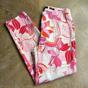 ROBELL Pink and Orange Modell Rose 09 Floral Ankle Pant 4